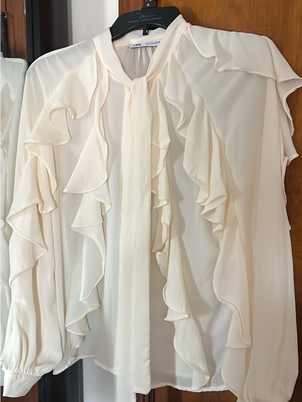 Zara Cream Ruffle Blouse